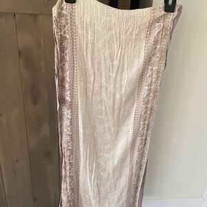 Boho-Inspired Mauve Patterned Maxi Skirt
